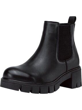 Stylish Women's Chunky Platform Ankle Boots - Slip-On Chelsea Style, Trendy